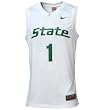Nike Michigan State Spartans #1 White Replica Basketball Jersey