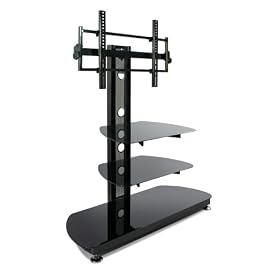 Avista Sonitus Flat Panel 55-inch TV Console with Glass Shelves, Black by Avista