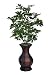 Artificial Green Scheffelera Floor Plant in Rattan