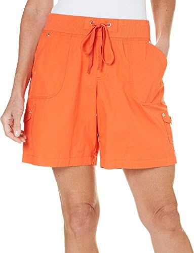 Hearts of Palm Petite La Vie Boheme Poplin Shorts 14P Cayenne orange