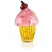 Handblown Glass Cupcake, Strawberry Icing Color