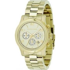 Michael Kors Mk5055 Ladies Sport Champagne Dial & Gold Plated Bracelet Watch