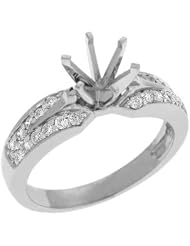 14K Gold 0.34ct Pave Round Diamond Semi Mount Ring