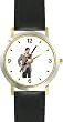 Bassoon Player or Bassoonist Classical Musician - WATCHBUDDY&reg; DELUXE TWO-TONE THEME WATCH - Arabic Numbers - Black Leather Strap-Size-Large ( Men's Size or Jumbo Women's Size )