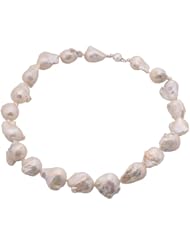 Pearlyta White Freshwater Pearl Souffle Necklace (14-18 Mm)