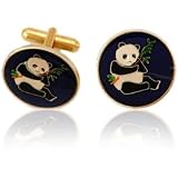 Chinese Panda Coin Cuff Links-CLC-CL507