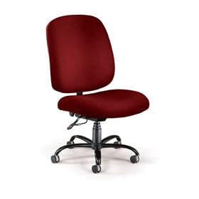 Big and Tall Armless Desk Chair - Wine (Wine) (43H x 23W x 27D)