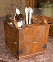 Country WESTERN silverware UTENSIL CADDY holder decor