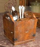 Country WESTERN silverware UTENSIL CADDY holder decor