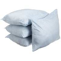 Bed Pillow Value 4 Pack Standard Size, White/Blue Stripe