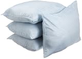 Bed Pillow Value 4 Pack Standard Size, White/Blue Stripe