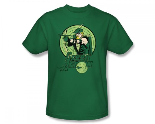  Green Arrow Adult S/S T-shirt in Kelly Green by DC Comics