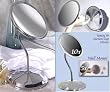 Double Vision Gooseneck Vanity 5X & 10X Mirrors with Suction Cup Base & Chrome Finish