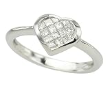 14K White Gold Diamond Heart Ring