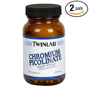TwinLab Chromium Picolinate, 200 mcg, 200 Capsules (Pack of 2) by Twinlab