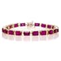 10k Yellow Gold Emerald Cut Created Ruby Bracelet, 7"