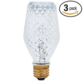 Globe 5495001 Crystalina 50-Watt MB19 Halogen Bulb, Clear, 3 Pack by Globe Electric