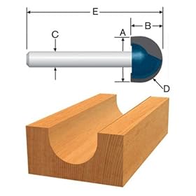 BOSCH 85446MC 1 2-Inch Diameter 3 8-Inch Cut Carbide Tipped Core Box Cutter Router Bit 1... by Bosch