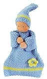 Doll with flat knitted body blue