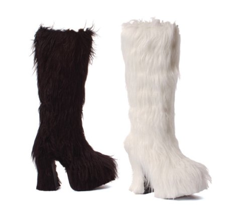 Ellie Shoes - 505-Fifi, 5 Chunky Heel Furry Platform Boot with faux fur- Perfect for Theatre or Halloween Costumes