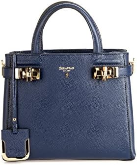SERAPIAN WOMEN'S SEVOEWLL6253M22A194 BLUE LEATHER HANDBAG