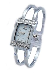 Womens Plain Silver Tone Watch Bangle Cuff