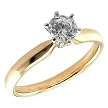 1/5 Carat Round Diamond Solitaire Ring in 14K Yellow Gold