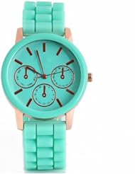 HACBIWA Women Girls Ladies Silicone Green Color Jelly Wrist Watch