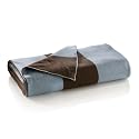 Elegant Baby Wide Stripe Reversible Blanket - Chocolate/Blue