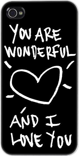 Bluetrek LostDog Slim Hard Case for iPhone 4 - You Are Wonderful (Black) [Retail Packaging]