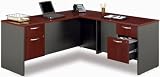 Bush Fairview L-Desk - WC53930-03 (Black/Cherry) (30.75H x 59.63W x 59.63D)