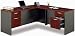 Bush Fairview L-Desk - WC53930-03 (Black/Cherry) (30.75H x 59.63W x 59.63D)