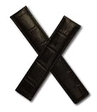 WSW Black Crocodile-style leather watchband to fit TAG Heuer Monza models