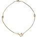 18kt Gold Over Sterling Silver Snake Chain Anklet W Oval Beads 9in