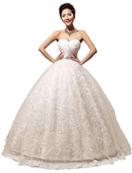 Strapless Pleated Lace Natural   Waistline Organza Bandage Dress/Wedding Dress 