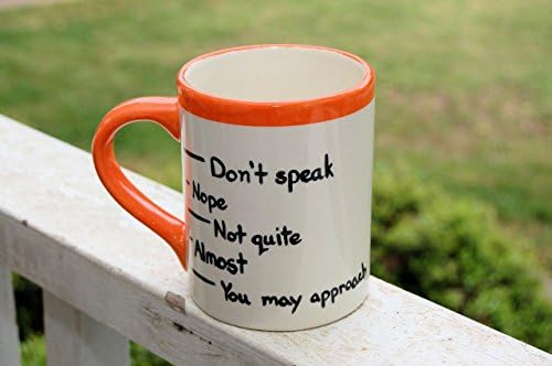 Coffee Levels "Don't Speak" Handcrafted Ceramic Coffee Mug, Handmade Mug, Ceramic Mug, Sarcastic Mug, Coffee Mug, Funny Mug, Funny Coffee