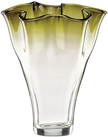 Lenox Organics Ruffle Green Hue Crystal Vase