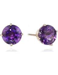 10k Gold Round Gemstone Stud Earrings (6mm)