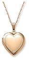 14k Gold Filled Engraved Heart Locket, 18"
