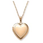 14k Yellow Gold Filled Engraved Heart Locket, 18"