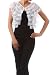 New Sexy Elegant Tiered Mini Ruffle Lace Shrug Bolero Fitted Crop Jacket