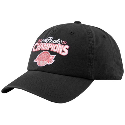 New Era Los Angeles Lakers Ladies Black-Pink 2010 NBA Champions Adjustable Slouch Hat ()