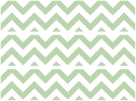Chevron Print {Light Green & White} Edible Cake Border Decorations