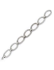 Sterling Silver Cubic Zirconium Silver Link Bracelet