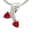 14K White Gold Ruby and Diamond Pendant