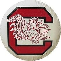 South Carolina University gamecocks white tire cover, Size E10
