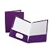 Oxford 51726 Laminated Two-Pocket Portfolios, 100 Sheet Capacity, Purple, 25/Box