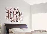 Custom Curly Monogram Fancy Vinyl Wall Sticker Decal Decor Personalized