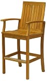 Three Birds Casual Monterey Bar Chair With Arms, Teak