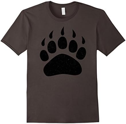Men's Bear Paw Print Track Shirt / Panda Polar Grizzly Black Bears Medium Asphalt